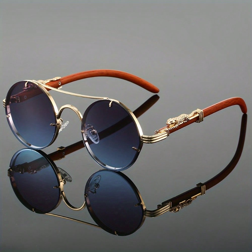 Photography Design - Stylish Round Metal Frame Sunglasses -