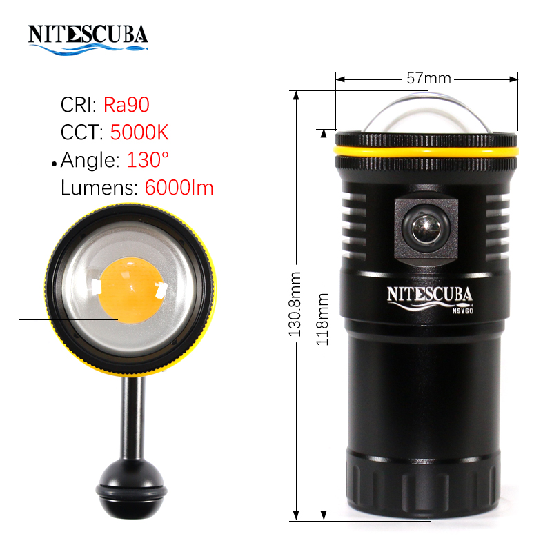 Nitescuba NSV60 LED Diving Vid - Photography Angles recensione e prezzo