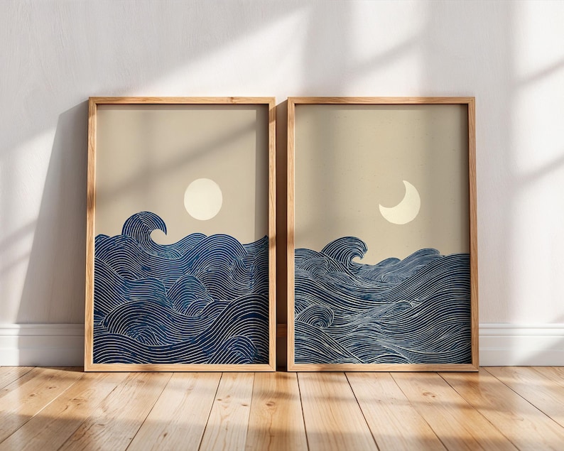 2pcs Japandi Minimalist Moon C - Photography Design recensione e prezzo