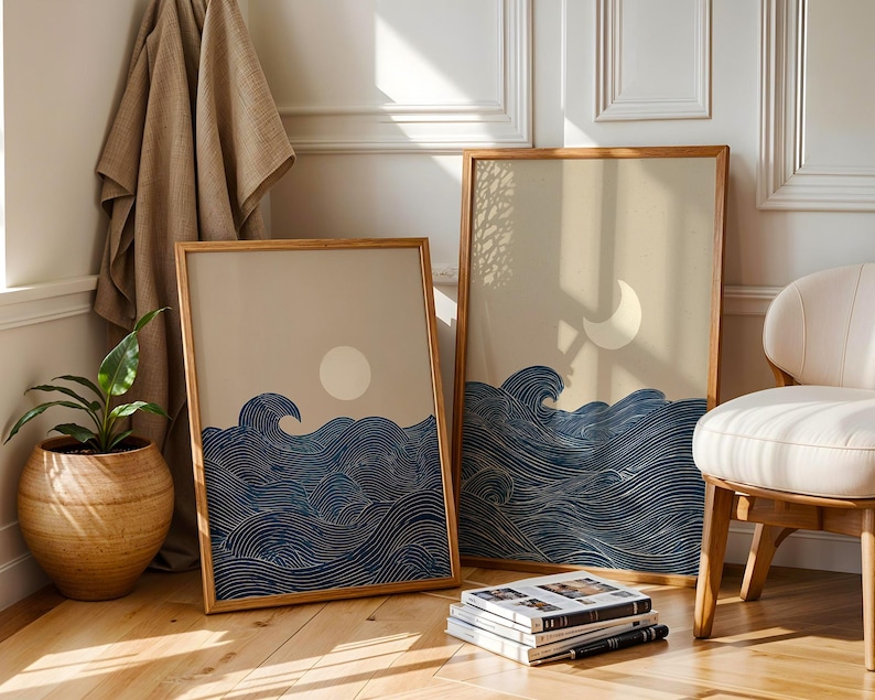 2pcs Japandi Minimalist Moon C - Photography Design recensione e prezzo