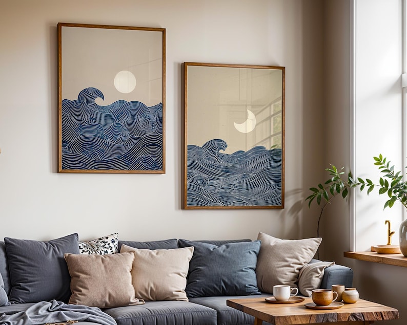2pcs Japandi Minimalist Moon C - Photography Design recensione e prezzo