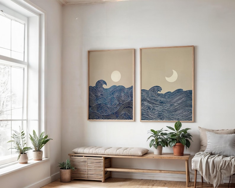 2pcs Japandi Minimalist Moon C - Photography Design recensione e prezzo