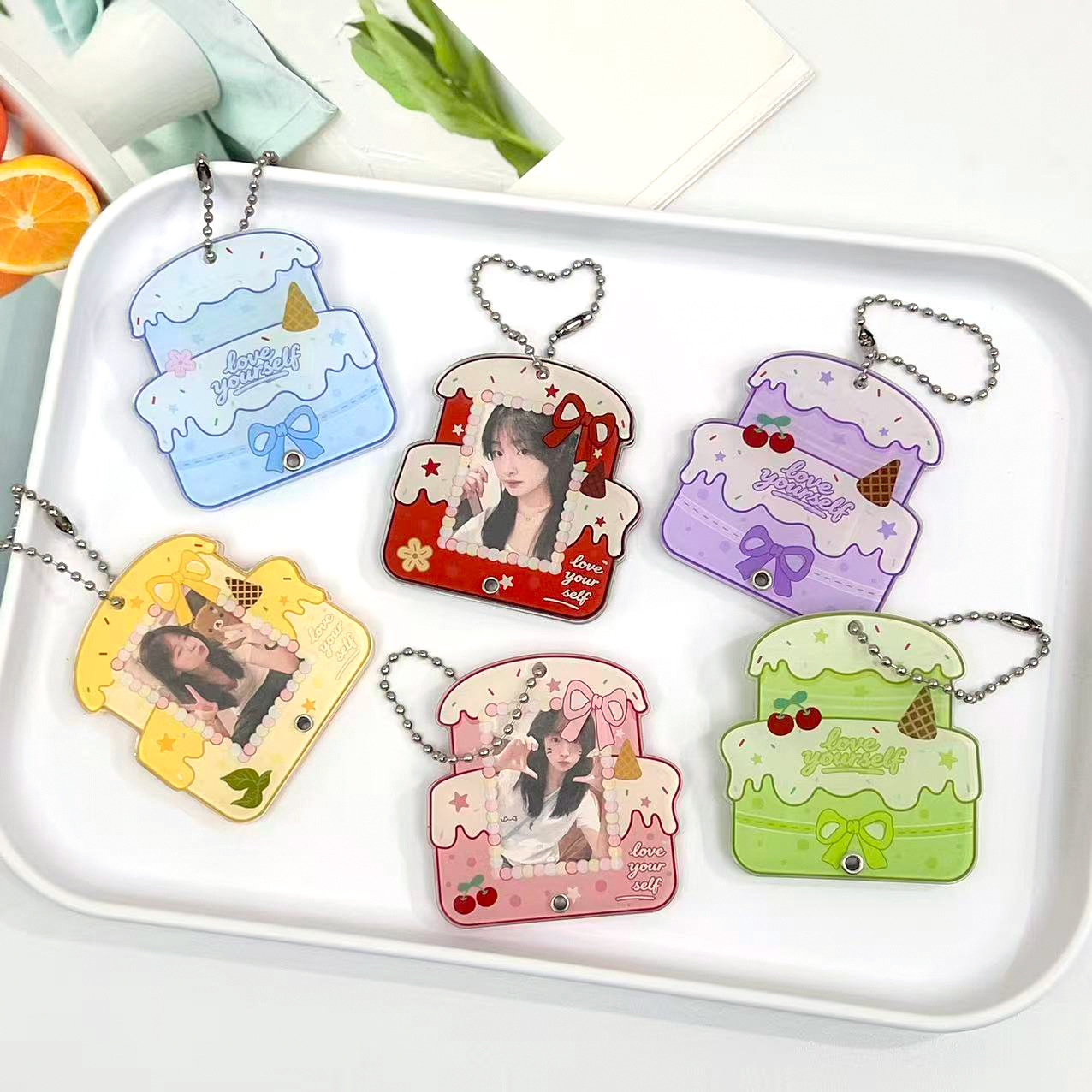 Cute Cake Photo Frame Keychain - Photography Exhibition recensione e prezzo