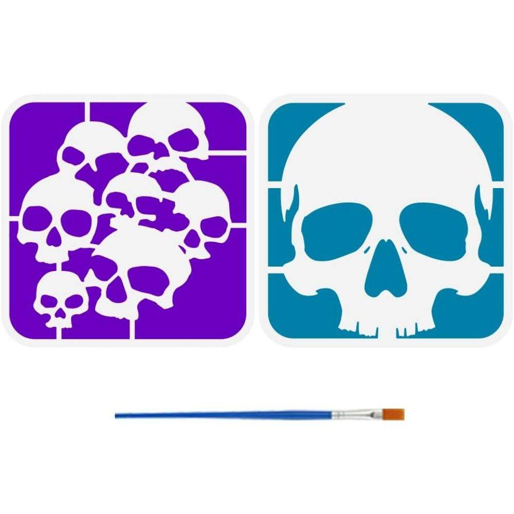 2 Pcs Skull Pattern Stencils w - Photography Technique recensione e prezzo