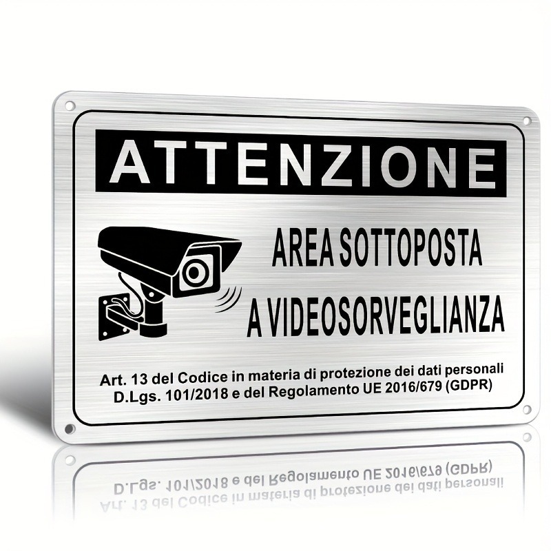 Italian Security Sign 20X30cm  - Photography Unit recensione e prezzo