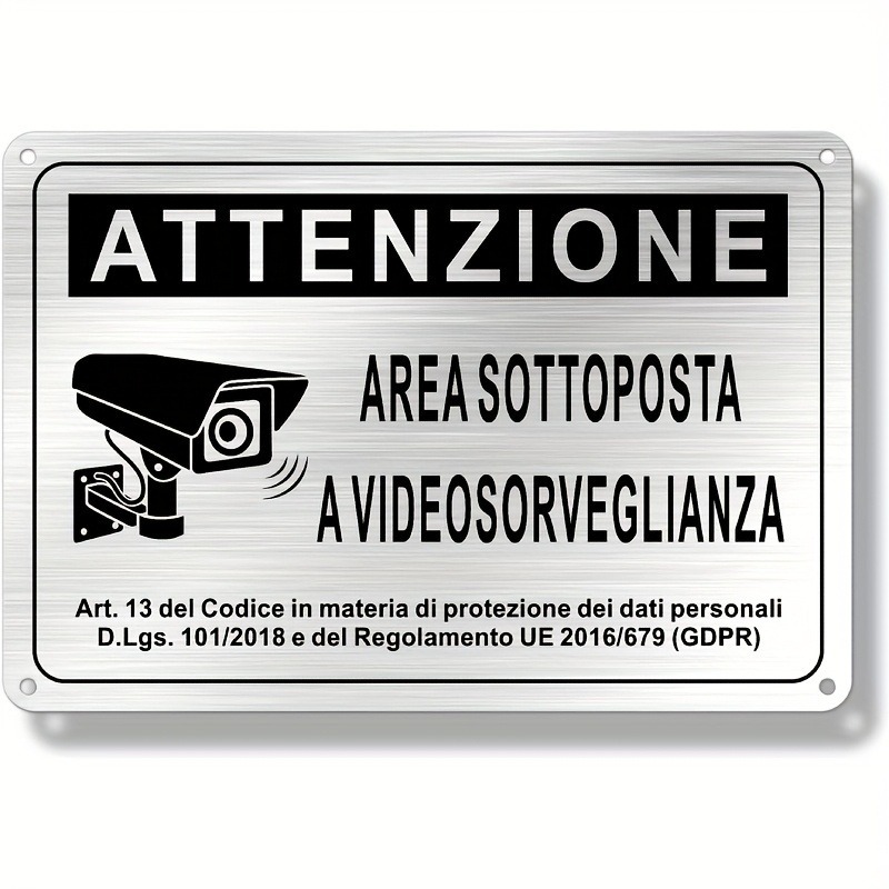 Italian Security Sign 20X30cm  - Photography Unit recensione e prezzo